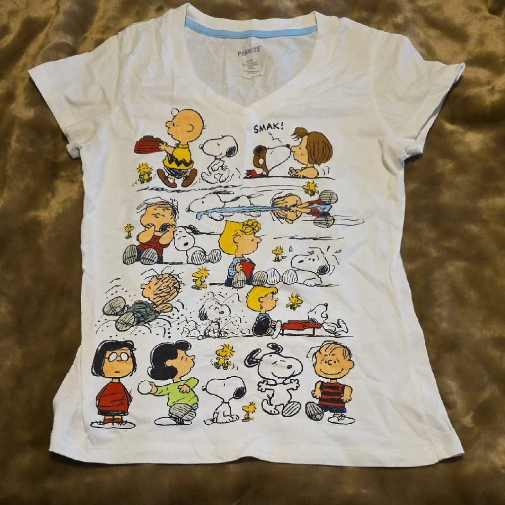 Peanuts White  T-Shirt with Colorful Characters
